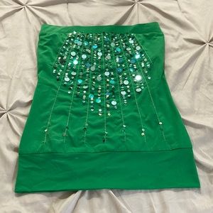 Green sparkly tube top